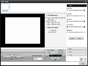 Open Movie editor 1 Select a movie file from the Media album or Movie