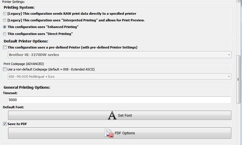 Change Area 4: Printer Settings: Many advances have been made in the dbdos PRO 3 product around printing. The new printing interface allows you to decide many more options than before.