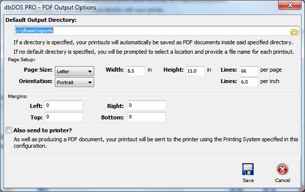 The last option is the Save to PDF; this is only available in either Enhanced or the legacy Interpreted print modes.