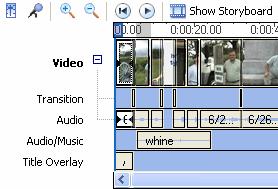Adjusting Audio Levels You can adjust the audio levels between the Audio and Audio/Music tracks (the audio that was captured as part of a video clip on the Audio track, and
