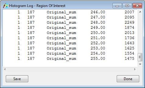 The Histogram Log file can be saved out of Analyze by right-clicking in it and selecting Save Log.