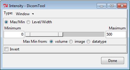 Exercise 2 : DICOM Tool Advanced 18. Review the data slice-by-slice by using the Slice Number slider bar under the image display. 19.