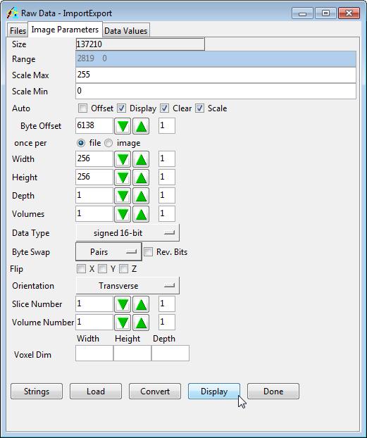 The Raw Data tool provides several interactive options to view data as images, ASCII strings, or as the actual binary values of bytes and words.