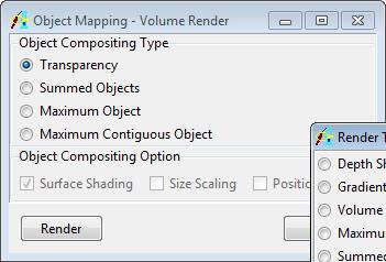 note The Object Mapping is only available if the Object Compositing option is selected. The Transparency render type is only available when an object map has been loaded or created. 20.