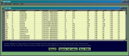9 Figure 3: Extracted table based on MUSYM and SSURGO parameters Climate Upon clicking the Climate button on the interface main menu, the user is presented with a Visual Basic form displaying a