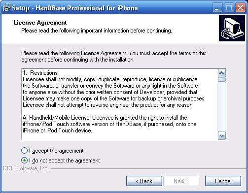 2. After pressing next, you will have the option to read through the license agreement.