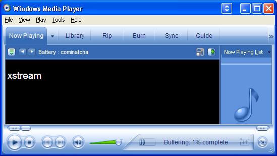 7.2.2 STEP 2 The Media Player will open the stream and connect to the Annucicom. This is indicated by a single ) going from left to right and back in the stream bar on the bottom right. 7.2.3 STEP 3