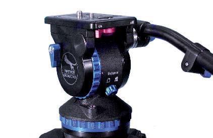 100 mm ball Fluid Head T10 -> for ENG camcorders -> 5 position counterbalance -> 3 step drag The tilt balance spring can