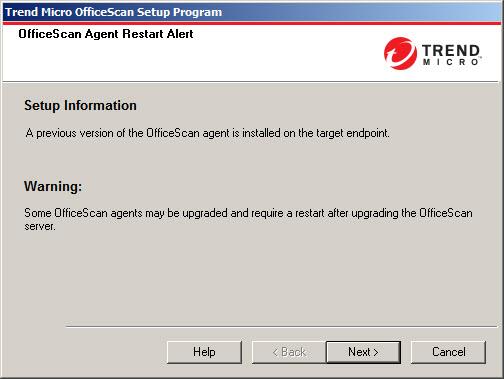 OfficeScan Installation and Upgrade Guide Before allowing remote installation to proceed, Setup needs to first determine if the selected target endpoint(s) can install the OfficeScan server.