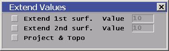 SURF INT Activate the CURVEs>SURF INT function. Ignore the Extend Values window that appears.