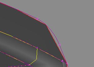 The 3D Curve shown that the corners of the top flange are round. Alternatively you could use the FINE function and left click on the red CONS to view it with better Resolution.