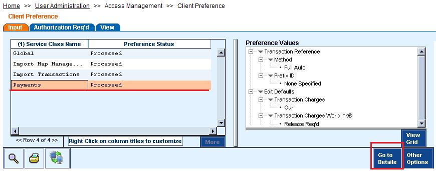1 Client preferences modification (creating Security Manager) In the CitiDirect Services window hover over the User Administration option in the main menu and go to the Client
