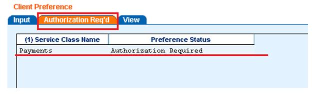 8.2 Client preferences modification (authorizing Security Manager) To authorize preferences go to Client Preference tab from the User Administration