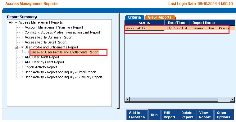 If you want the report to be generated in another format, click the Format option and choose the