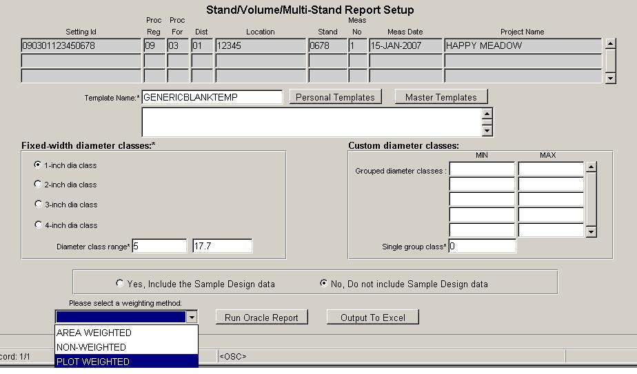 Common Stand Exam Users Guide Chapter 7: Reports MULTI-STAND VOLUME REPORT This report works exactly like the Volume report except it averages the data for multiple stands.