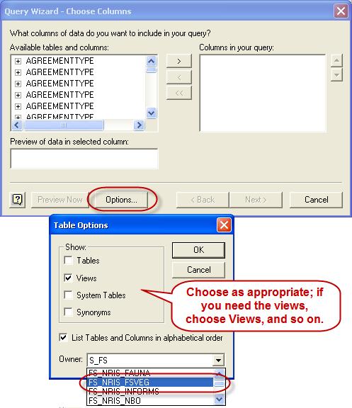 Common Stand Exam Users Guide Chapter 7: Reports Step 3: Create a Customized Query (cont.) Step Directions 3.3 After a few seconds, a window titled Choose Columns should appear.