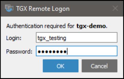 The hostname or IP address of the sender is required for connection. 1. Launch TGX. The TGX icon should be available on your local desktop after installation. You may also launch via the Start menu.