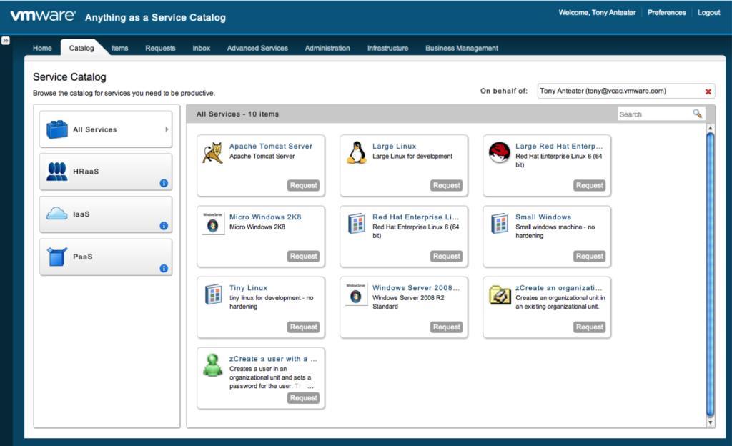 Management Technologies with OpenStack Application Management: vcloud Automation Center (vcac) 6.