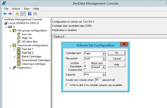 45 Administering the System right pane, as described below. 3.3.4 Configuring a Volume Set To Configure a Volume Set 1. Open the XenData Management Console. 2.