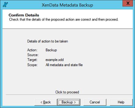 source for the backup. Specify the output path and file name. The output file name should be inserted in the Backup to edit box.