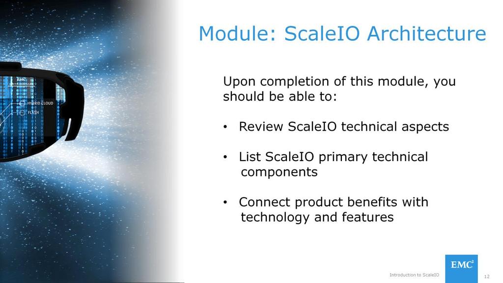This module presents and defines the technical overview of ScaleIO.
