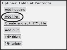 Adding Non-HTML Content Next, the Word, PowerPoint and Excel files that have been uploaded into WebCT will be added. 1.