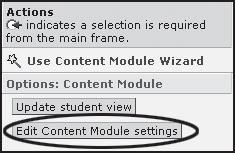 Search Action Menu Button Adding the Search Button to a Content Modules The Search tool allows students to search content modules for a particular word or topic.