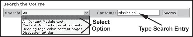 Search Action Menu Button Using the Search Button To understand the functionality of this Action Menu button, take some time to use the tool much like your students will. 1.