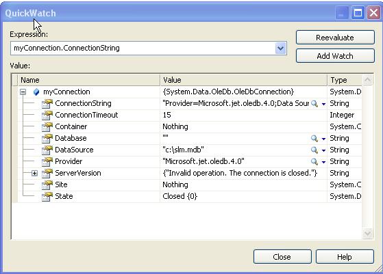 page 6 form displays, expand myconnection by clicking the + sign to the left of its name. These actions should produce the screen you see below.