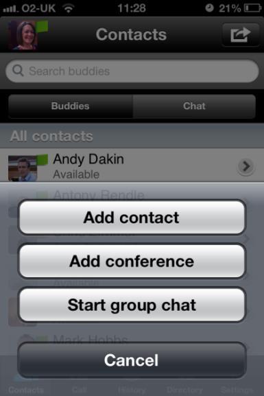 Presence-enabled contacts are IM&P buddies. Non-presence-enabled contacts can be phones or conference numbers.
