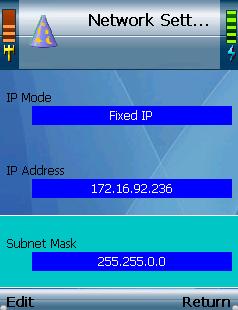 Fixed IP If Fixed IP is selected as the IP Mode, the screen will show these settings: IP Address, Subnet Mask, Default Gateway, Primary DNS, and Secondary DNS. IP Address. To add or change the IP Address, select Edit.