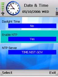 Enable NTP. When Yes displays, Network Timing Protocol (NTP) automatically sets the time and date for your phone.