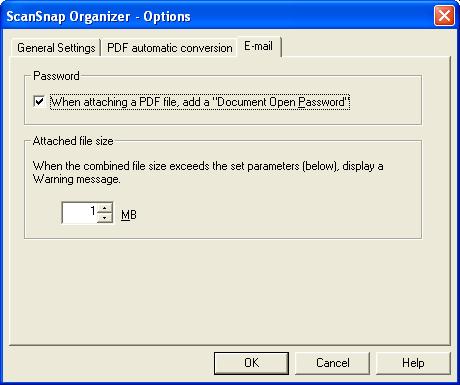 2. Basic Operations Tools Options - [E-mail] tab You can change preferences for sending files by e-mail.