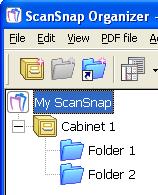 4. Click the [Create new folder] button on the toolbar. Or, on the [File] menu, select [New] -> [Folder]. Under the Cabinet created in Step 1, [New Folder] is created.