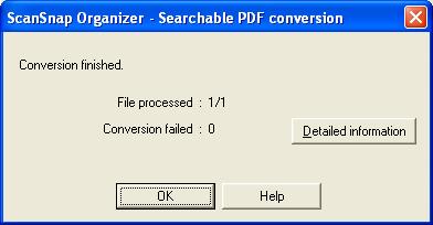 If you click the [Stop] button, conversion is terminated after processing the current page.