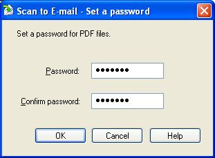 3. When the Scan to E-mail Set a password dialog box appears, enter the password and click [OK].