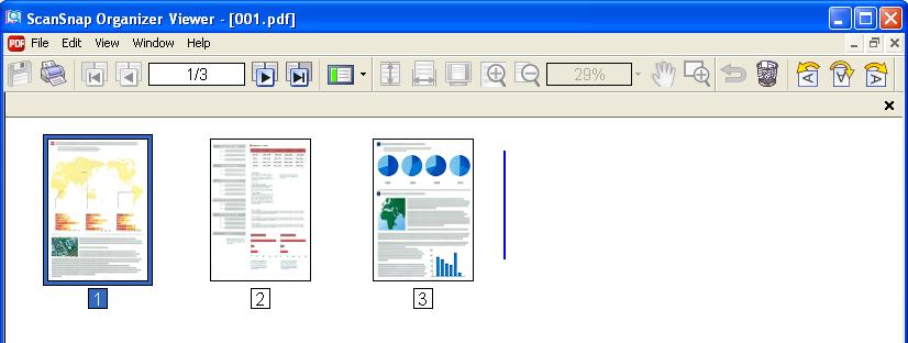 3.13.4. Moving Pages To move pages, perform the following procedure: 1. Open the target file with ScanSnap Organizer Viewer.