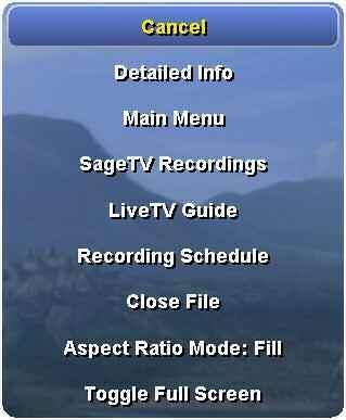 SageTV V2 User s Guide Chapter 4: Media Playback Page 82 Command Keystroke Function Num 0 9 0 9 Used to enter channel changes.