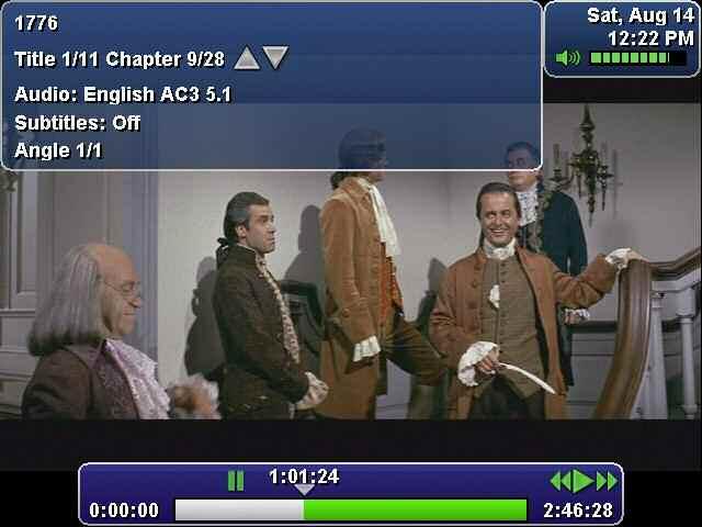 SageTV V2 User s Guide Chapter 4: Media Playback Page 84 DVD Playback DVD menus that are not part of the SageTV interface may be navigated by using the directional arrow keys and using the Select