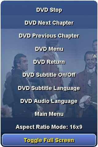 SageTV V2 User s Guide Chapter 4: Media Playback Page 87 DVD Menu Jump to the DVD s menu. DVD Return Returns the display from a submenu to its parent menu.