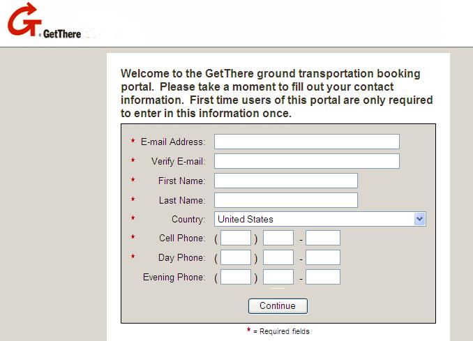The Booking Process If this is the first time booking ground transportation service, you are asked