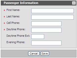 Service Type Section 1. Select Service Type from the drop down menu. Sedan Share Shuttle Stretch SUV Van Passenger Information Section 2.