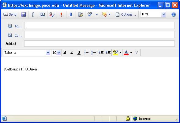 MAIL DRAFT COPY 2. Sending an Email Message To create a new email message: The Untitled Message window displays.