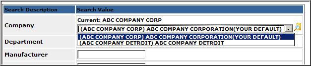 10 Clicking the dropdown for the company will allow the user to change which