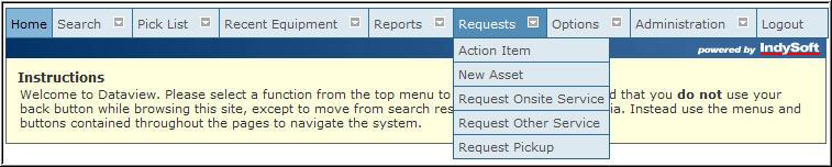 User Functionality 29 There are currently three types of service requests: Onsite, Other, and Pickup 1.7.
