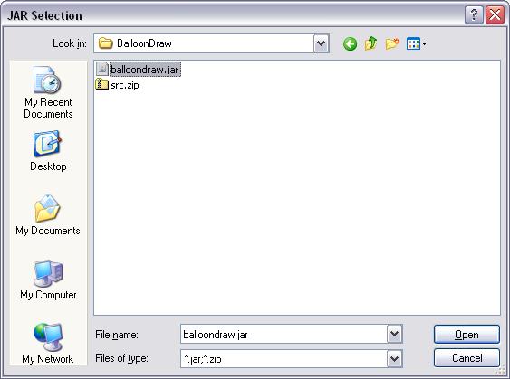 .., navigate to the folder that holds the jar file, choose the file, and click