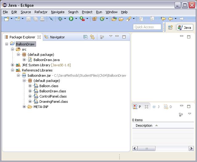 GETTING STARTED WITH ECLIPSE FOR JAVA 17 If a jar file includes a class that is explicitly added to a project, the class in the project takes precedence over the class in the jar.