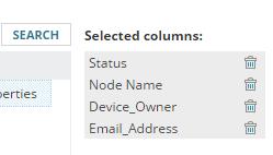 6. Click Add column, select properties, and click Add Column. This example includes the Device_ Owner and Email_Address custom properties.