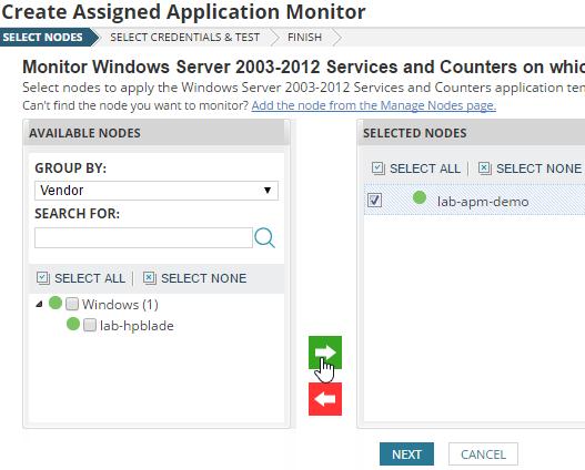 Under Application Monitor Templates, click Manage Templates. 3.