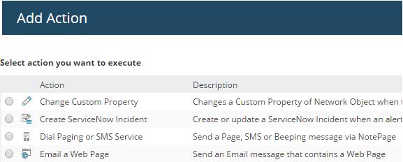 Action types You can configure an alert to trigger one or more actions, such as: Send an
